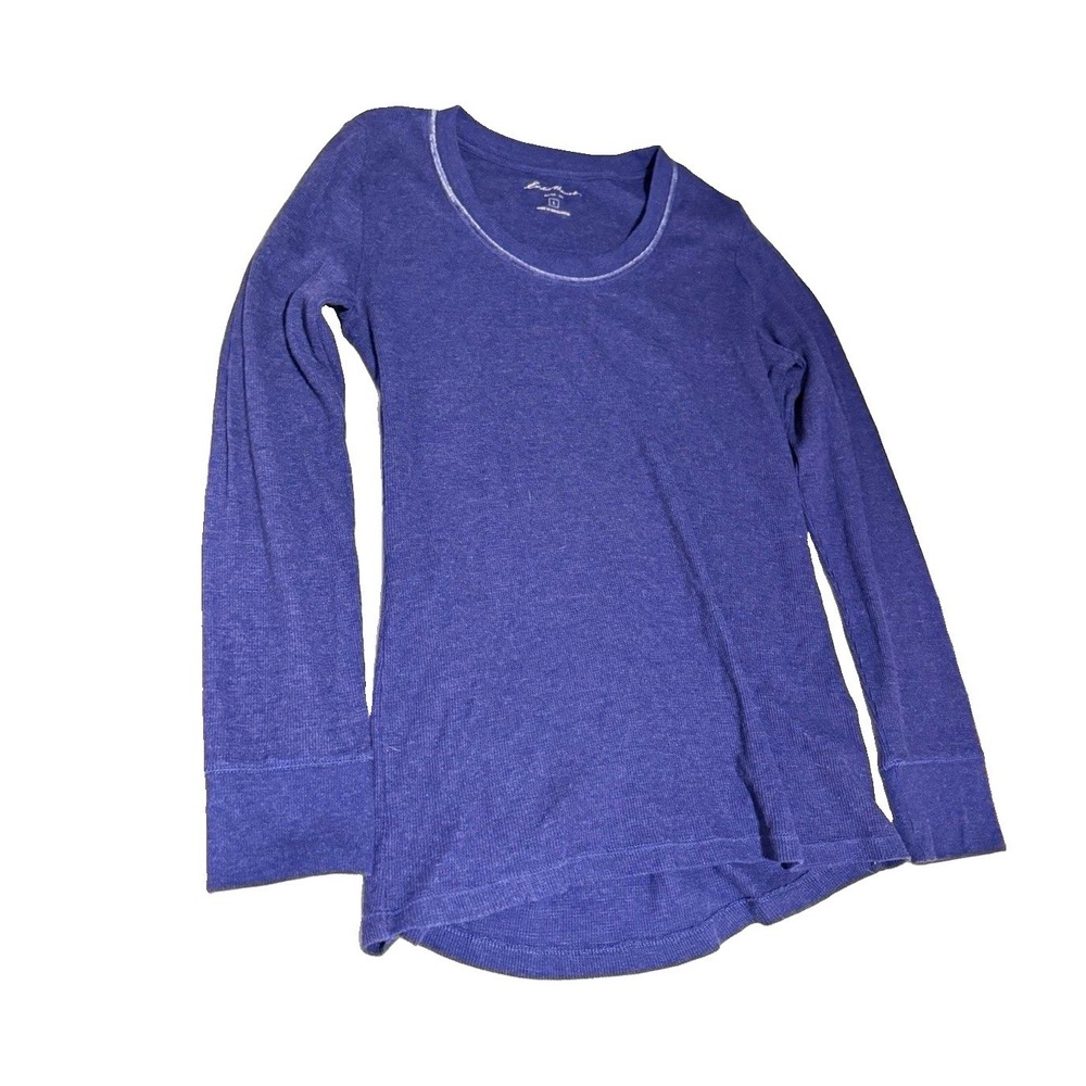 Eddie Bauer Men's Long Sleeve Crew Neck Waffle Knit T-Shirt Blue Size L